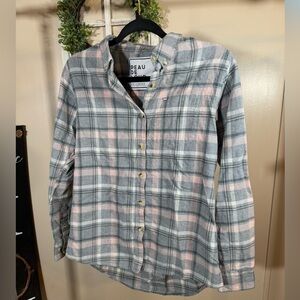 Peau De Loup Women’s Flannel pink gray size 6